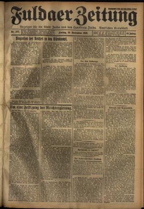 Erste Ausgabe vom Freitag, den 30. November 1928.