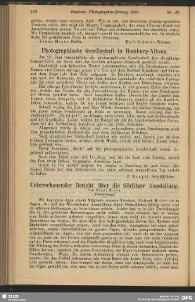 Ueberschauender Bericht über die Görlitzer Ausstellung