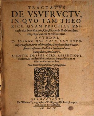 Tractatus de Usufructu