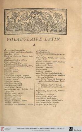 Vocabulaire latin