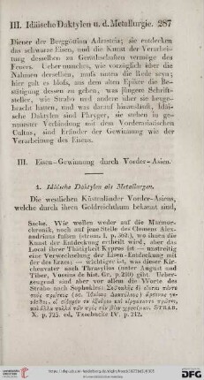 III. Eisen-Gewinnung durch Vorder-Asien