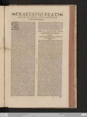 Beati Anselmi Cantuariensis Episcopi Monologium.