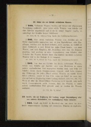 XII. Ueber die zur Einfuhr verbotenen Waaren.