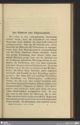 Das Blitzlicht oder Explosionslicht