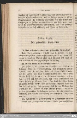 Drittes Kapitel. Die galvanische Elektricität