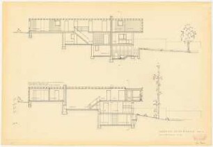 Wohnhaus an der Rehwiese, Berlin-Nikolassee: Zwei Längsschnitte, 1:50