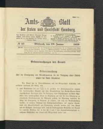No.25, Mittwoch, den 29. Januar 1919