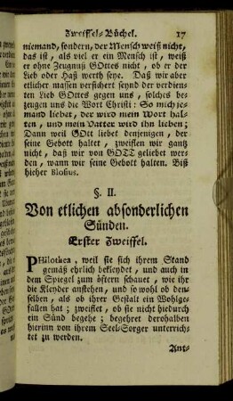 §. II. Von etlichen absonderlichen Sünden.