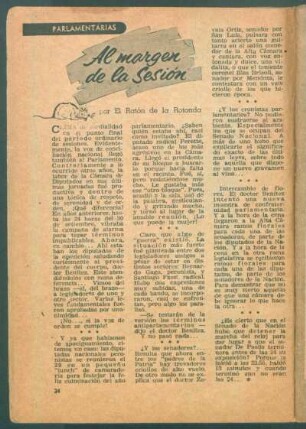 Al margen de la sesión : Parlamentarias