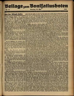 Zweite Ausgabe vom Sonntag, den 22. Mai 1932.