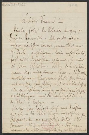 Brief an Franz Wüllner : 29.11.1864