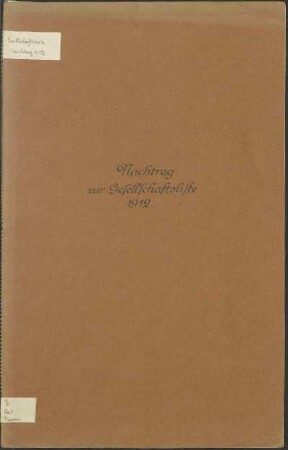 1912: Nachtrag