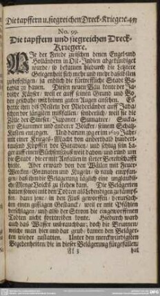 No. 99. Die tapffern und siegreichen Dreck-Kriegere