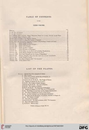 Table of Contents; List of the Plates