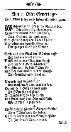 Am 1. Oster-Feyertage. - Am 3. Oster-Feyer-Tage.