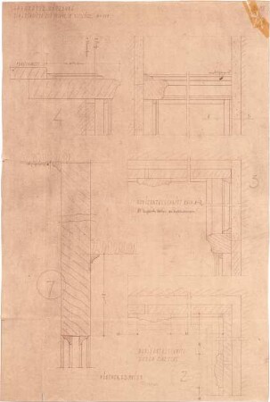 Fischer, Theodor; Würzburg, Münsterplatz; Sparkasse - Treppe im Ostflügel (Schnitte)