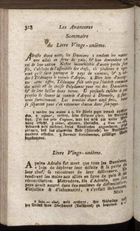 Sommaire du Livre Vingt-unième. - Livre Vingt-Deuxième.