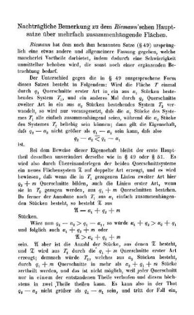 Nachträgliche Bemerkung zu dem Riemann'schen Hauptsatze über mehrfach zusammenhängende Flächen.