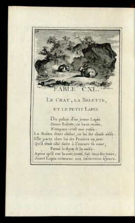 Fable CXL. Le Chat, La Belette, Et Le Petit Lapin.