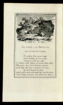 Fable CXL. Le Chat, La Belette, Et Le Petit Lapin.
