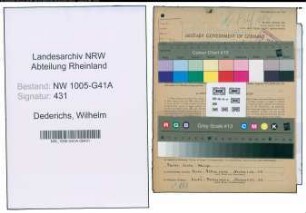 Entnazifizierung Wilhelm Dederichs , geb. 13.06.1919 (Polizist)