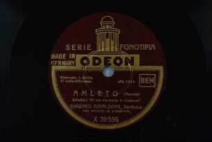 Amleto : Brindisi: "O vin discaccia la tristezza" / (Thomas)