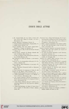 III. Indice degli autori