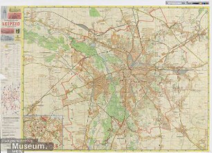 Straßenübersichtsplan der Messestadt Leipzig mit Straßenverzeichnis