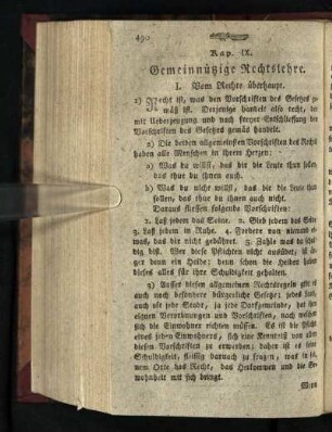 Kap. IX.: Gemeinnuetzige Rechtslehre