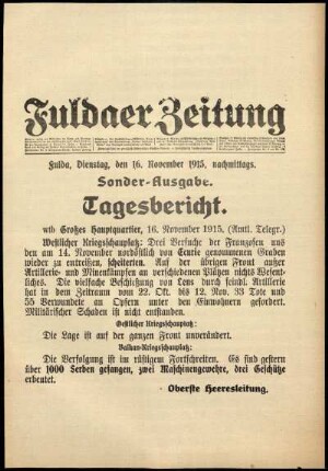Ausgabe vom Dienstag, den 16. November 1915.
