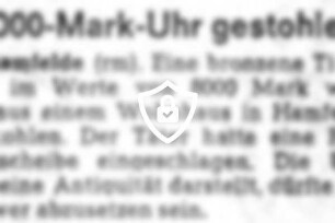 8000-Mark-Uhr gestohlen