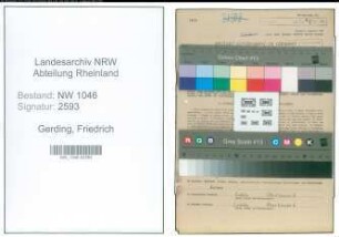 Entnazifizierung Friedrich Gerding , geb. 03.04.1909 (Schmiedemeister)