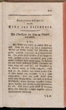 Die Oberfläche der Erde im Ganzen betrachtet