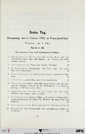 Erster Tag (Nr. 1-280)