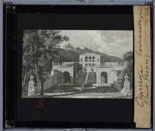 Caprarola, Palazzo Farnese,Percier, Garten des Palazzo Farnese in Caprarola (Druck) : Garten