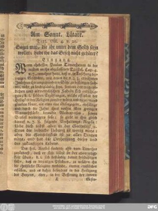 Am Sonnt. Lätare. Text. Gal. 4. v. 21.