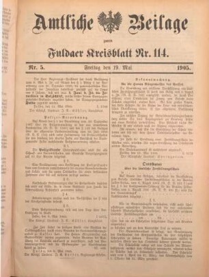 5: Beilage vom Freitag, 19. Mai 1905