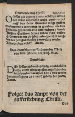 Folget das Ampt von der aufferstehung Christi.