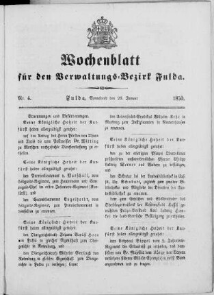 Nr. 4, Ausgabe vom 26. Januar 1850