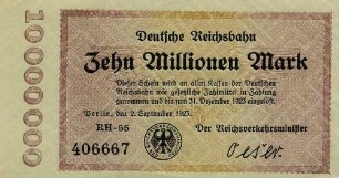 Gutschein - 10 Mill. Mark