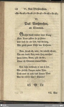 VI. Das Versprechen, an Climenen