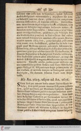 Ab An. 1613. usque ad An. 1616