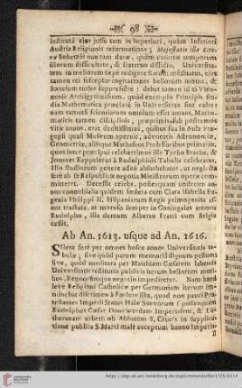 Ab An. 1613. usque ad An. 1616