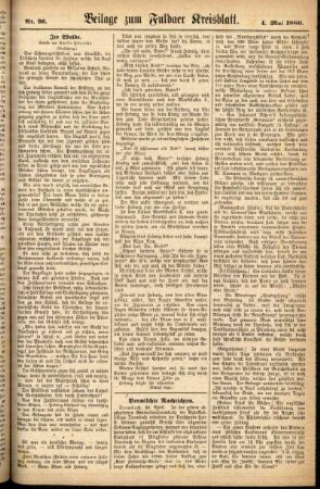 Zweite Ausgabe vom Dienstag, den 04. Mai 1880.
