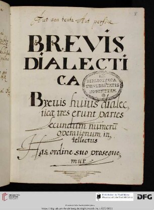 >Brevis dialectica<