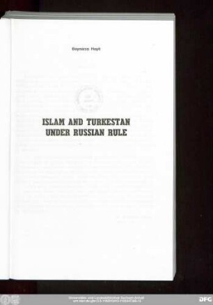 Islam and Turkestan under Russian rule