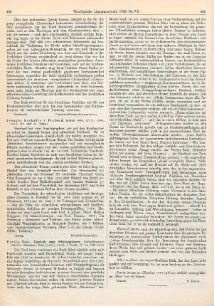459-460 [Rezension] Perrin, Henri, Tagebuch eines Arbeiterpriesters