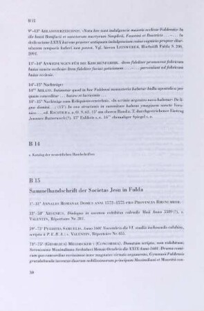 B 14 s. Katalog der neuzeitlichen Handschriften