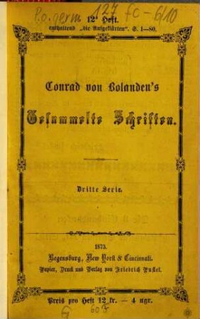 Conrad von Bolanden's Gesammelte Schriften, 21. Die Aufgeklärten