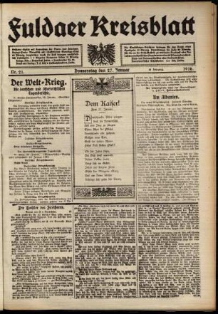 Ausgabe vom Donnerstag, den 27. Januar 1916.